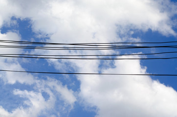 Electric wire and beautiful sky