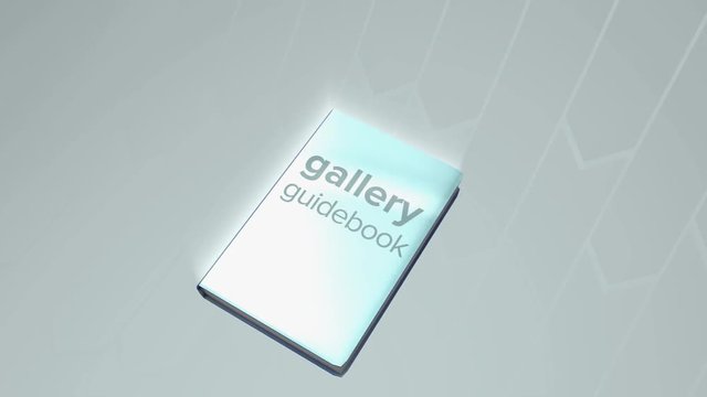 Computer generated, Gallery guidebook zoom in animation	
