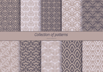 Set of backgrounds with stylized floral pattern. Seamless vintage wallpaper. The backdrop for invitations, greeting cards, banners. Vector illustration.
