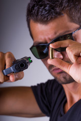 Man holding a handgun