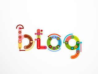 Blog word lettering banner