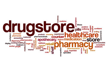 Fototapeta premium Drugstore word cloud