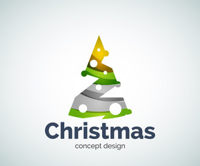 Vector Christmas tree logo template