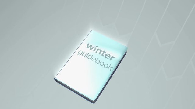 Computer generated, Winter guidebook zoom in animation	
