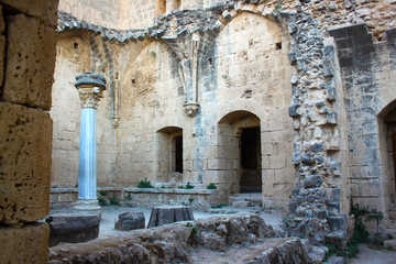 Fototapeta na wymiar The ruins of the Abbey of Bellapais. Kyrenia (Girne). Northern Cyprus.