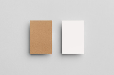 Kraft & White Business Card Mock-Up (85x55mm)