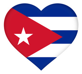 Illustration of the flag of Cuba shaped like a heart