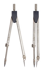 old compasses isolated on white