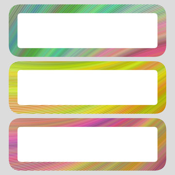 Colored digital art rounded shaped banner set