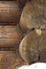 log house with ropes seams