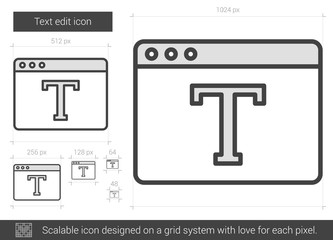 Text edit line icon.