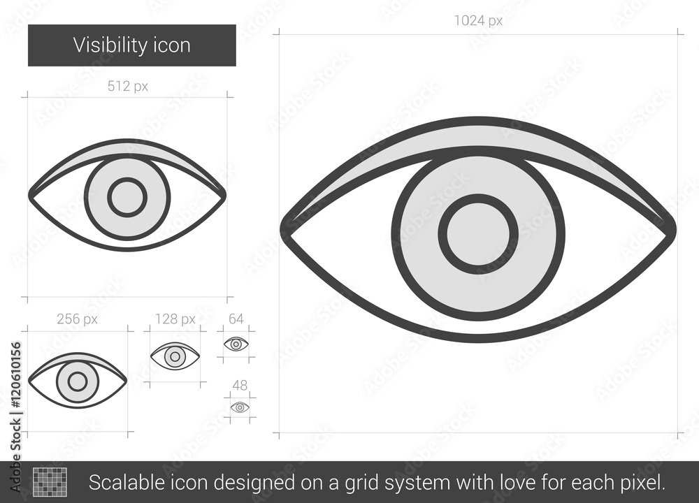 Wall mural Visibility line icon.