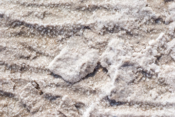 Dry salt lake bottom full of texture.