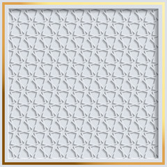 Beautiful islamic girih pattern background. Three dimensional like girih pattern in golden frame