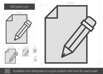 Edit post line icon.