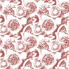 Abstract seamless acrylic ornamental pattern. Seamless texture in impressionism style.