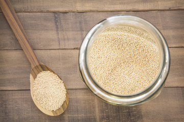 Amaranth seeds in the bowl