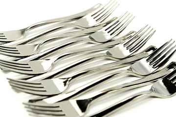 forks  cutlery  on white background