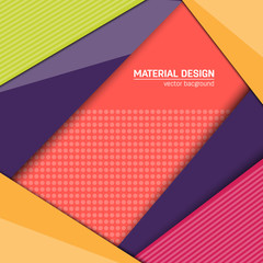 Vector material design background. Abstract creative concept layout template. For web and mobile app, paper art illustration design. style blank, poster, booklet. Motion wallpaper element. Flat ui.