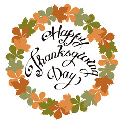 Happy Thanksgiving Day autumn design card template