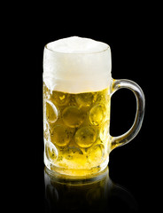 Oktoberfest beer mug on black background