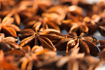 anise stars as a background closeup