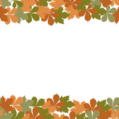 Autumn leaf design card decoration template