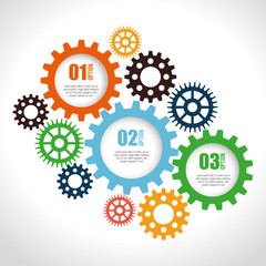 set gear wheel team work design isolated vector illustration eps 10