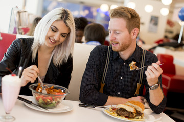 Young people in diner