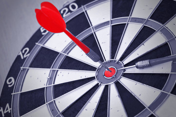 Darts in center of target