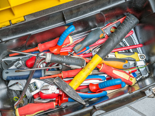 Toolbox with tools