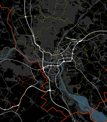 Black and white Bratislava map city. Slovakia Roads - 120614561