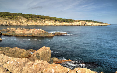 Beautiful landscape on rocky shore
