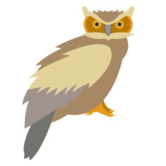 bird owl vector illustration style Flat