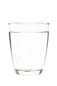 Water in clear glass isolated on white background with clipping