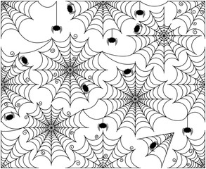 Vector Set of Cute and Creepy Spiderwebs