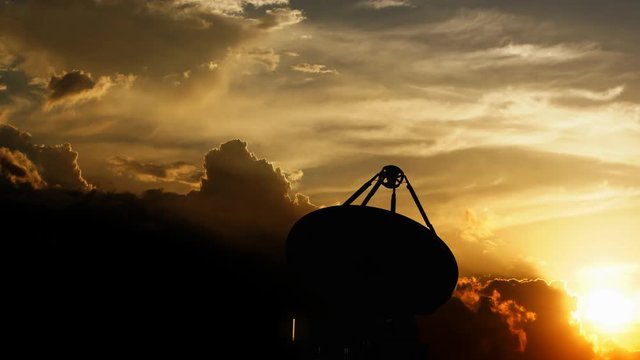 Computer generated, Radio telescope, communication facility.	