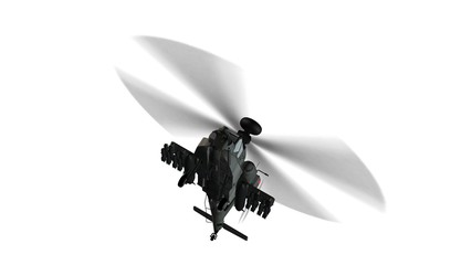 armed longbow apache helicopter in flight isolated on white  © Riko Best