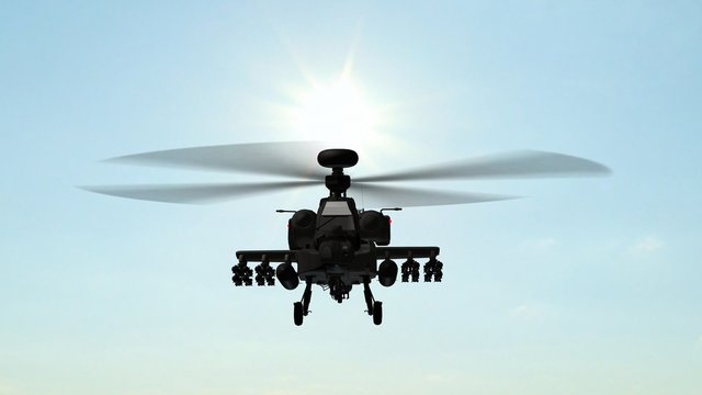 
Armed Longbow Apache Helicopter In Flight 