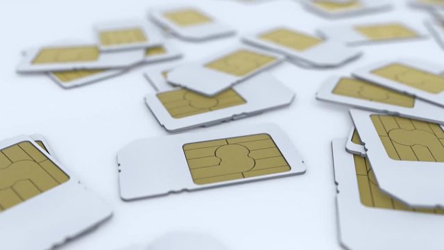 Computer generated, mobile telecommunication sim card.	