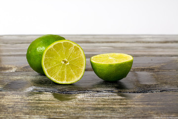 lime on a wooden table