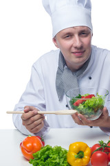 Chef cooked vegetable salad