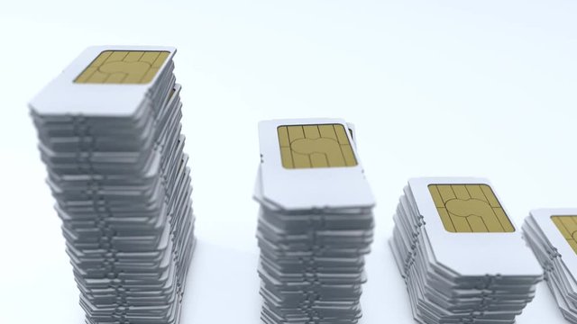 Computer generated, mobile telecommunication sim card.	