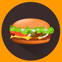 Tasty cheeseburger delicious and cheeseburger sandwich