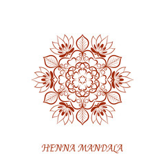 Vector Henna Color Mandala over white