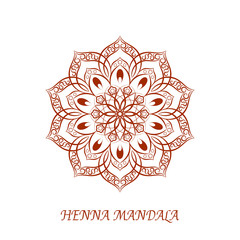 Vector Henna Color Mandala over white