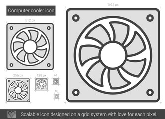 Computer cooler line icon.