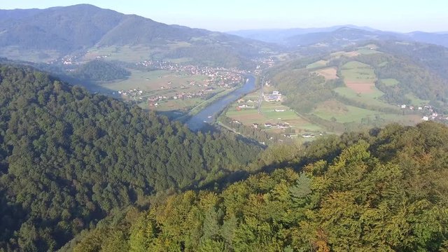 Mountain landcsape at summer time in south of Poland. View from above.
