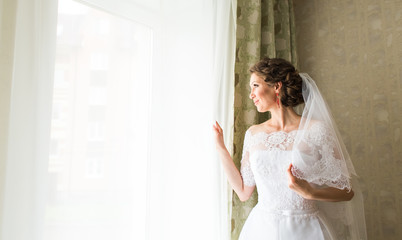 Portrait of a bride with wedding makeup