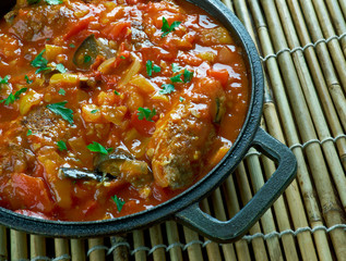 Turkish kofte  with vegetables